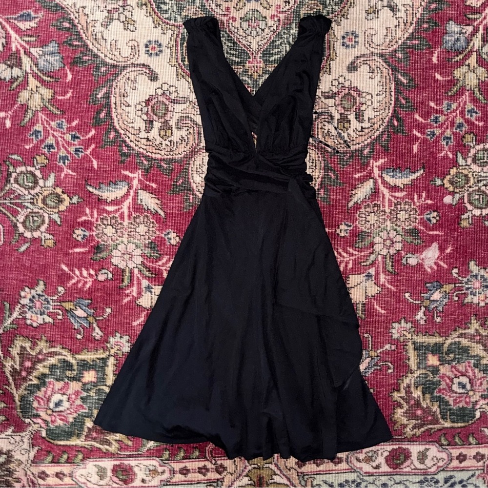 White House Black Market Twist Front Dress‎ Size 0 Cocktail Wrap Open Back